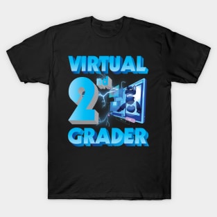 Virtual 2nd Grader Student Teacher Happy Back To School Day T-Shirt